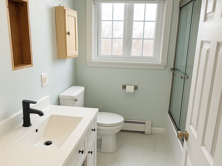 Finished a bathroom renovation by High-5 Renovations