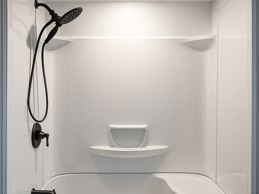 Finished a bathtub to shower conversion by High-5 Renovations
